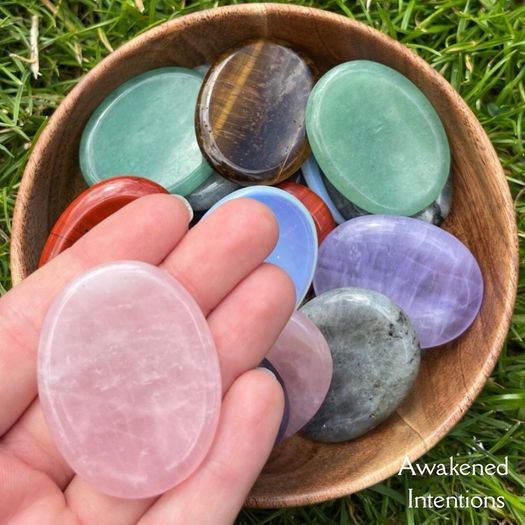 Natural Gemstone Worry Stone Pocket Crystal