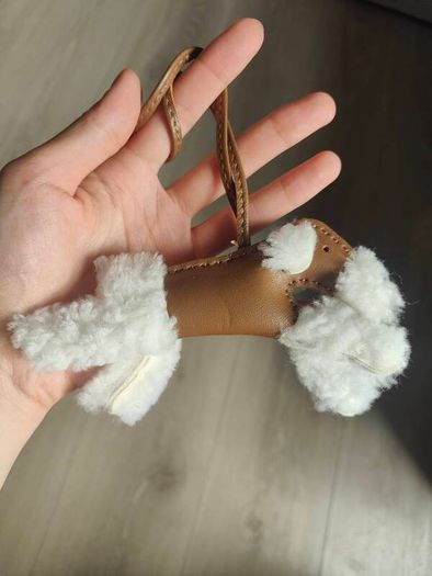 Handmade leather bag charm