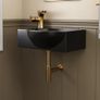 Wall Mounted Cloakroom Basin, DeerValley Ceramic Bathroom Wash Basin Corner Sink with Overflow and Tap Hole - 40 x 28 x 14.5cm Image 5