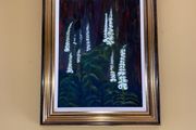 Fox glove oil painting on canvas including gold frame