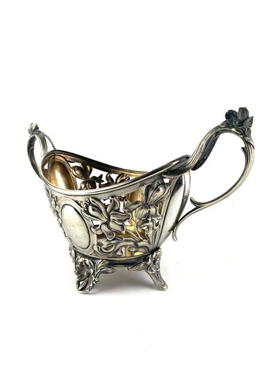 Rare Antique art nouveau silver plated basket