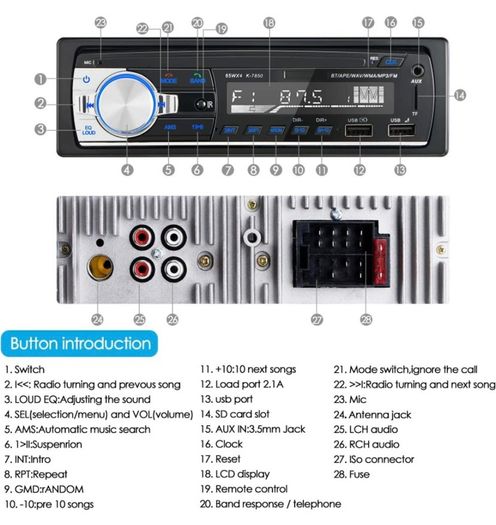 Car Radio Bluetooth Hands-free, CENXINY 4 x 65W Car Stereo Bluetooth 5.0 LCD with Clock, Support USB/AUX in FM/ MP3 / WMA/WAV/MPE Autoradio with Usb and Bluetooth (FREE POSTAGE)