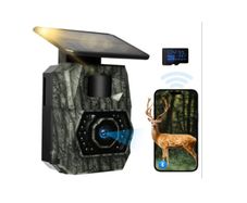 MAXDONE Solar WiFi Wildlife Camera 4K 64MP with Night Vision Motion Activated