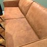 Leather brown WOOOD Rodeo 2.5 Seater Sofa + Matching Pouf Image 2