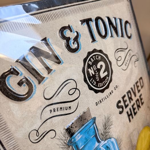 Gin Metal Sign - perfect for home bar