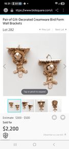 A Pair of Nineteenth Century Creamware Wall Brackets