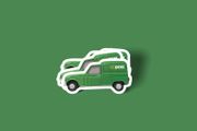 An Post Renault 4 Retro Van Glossy Stickers 3-Pack