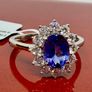 Diamond 950 Platinum AAA Tanzanite & Lab Grown Diamond Image 9