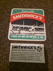 Vintage 1982 World Cup Smithwicks Beer Mat Game