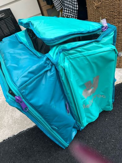 Deliveroo large bag and jacket
