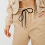 Faux Leather PU Jogger Trousers Image 3