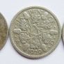 Vintage Silver Coins Six Pence 1921-1929-1930-1933 and 3 Pence 1951 12,3g Image 5