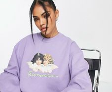 FIORUCCI Angels Logo Lavender Sweatshirt Size M!