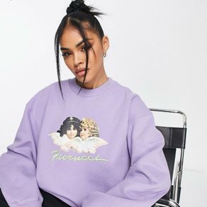 FIORUCCI Angels Logo Lavender Sweatshirt Size M!