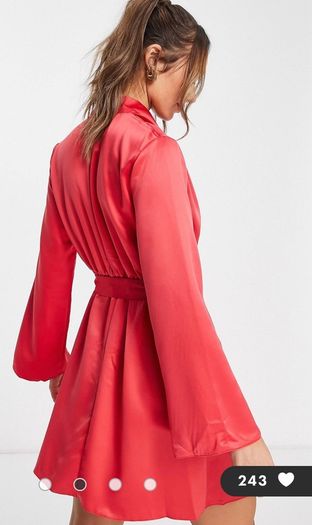 River Island Red satin mini dress (petite)