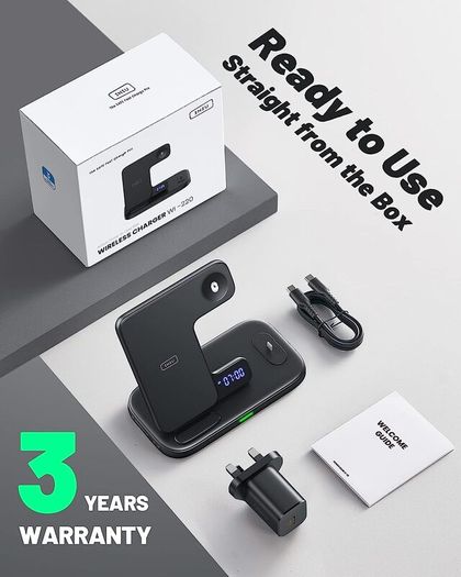 Qi-Certified 3 In 1 Fast Wireless Charger