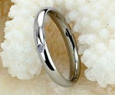 Stainless Steel & Crystal 3mm Ring