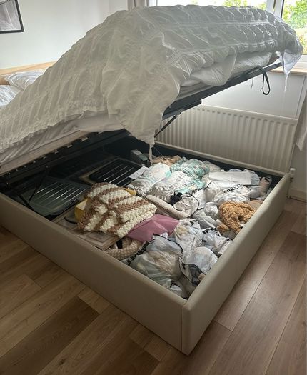 Double ottoman storage bed with mattress