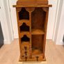 Vintage Mexican Wooden Wall-Hanging Display Shelf Cabinet with Drawers Image 2
