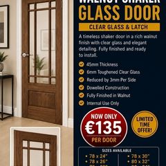 Deanta Walnut NM9G Clear Glass