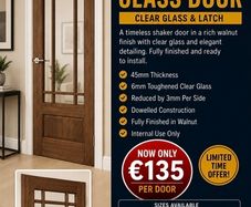 Deanta Walnut Nm9g Clear Glass Doors