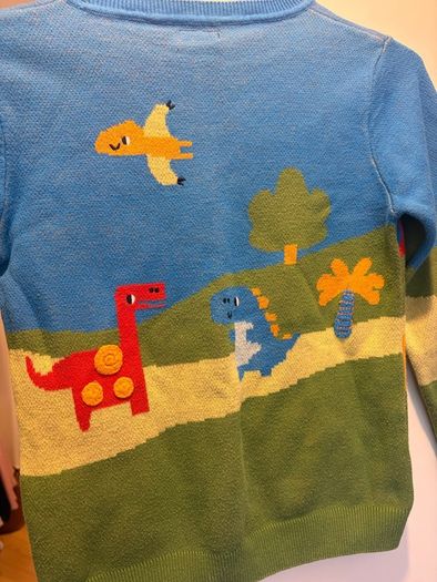 Next Boys Blue Dinosaur Scene Knitted Jumper (Age 5-6 Years)D