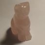 Carved Cat Figurine in Rose Quartz Stone Image 4