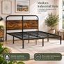 4ft Small Double Metal Bed Frame with Headboard Image 3