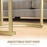 Modern Coffee Table Set of 2, Nest of Tables with Steel Frame and Tempered Glass Tabletop, Side Tables for Living Room Bedroom, Clear Image 6