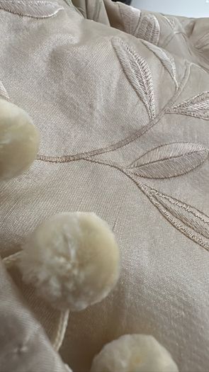 Beautiful Silk Interlined Embossed Curtains Pale Gold 90" W x 79" D