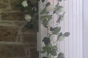 Selection 5 - 2 x White Rose Garlands Garland  Fake Artificial Flowers   with 17 flowers on each , approx 2.5m long each Wedding Arch