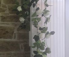 Selection 5 - 2 x White Rose Garlands Garland  Fake Artificial Flowers   with 17 flowers on each , approx 2.5m long each Wedding Arch