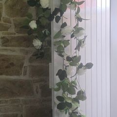 Selection 5 - 2 x White Rose Garlands Garland  Fake Artificial Flowers   with 17 flowers on each , approx 2.5m long each Wedding Arch