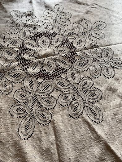Crochet table cloth - approx 40 years old
