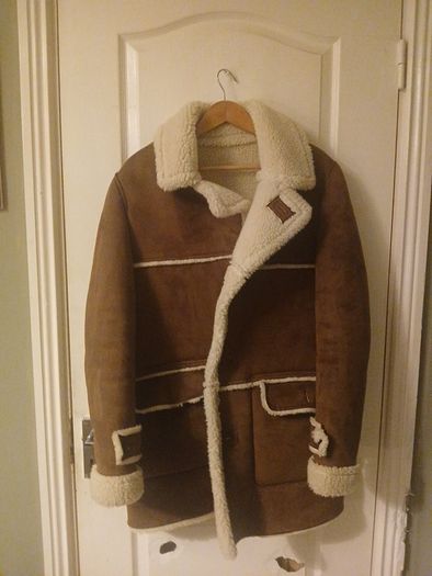 Mens Jacket Faux Sherpa Size Large