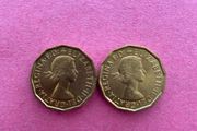 Great Britain   2 X 3 Pence Coins 1967  ( Unc )  2 COINS.