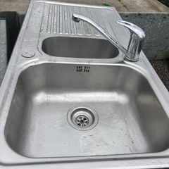 stainless steel double sink with taps cut out 475 x 930