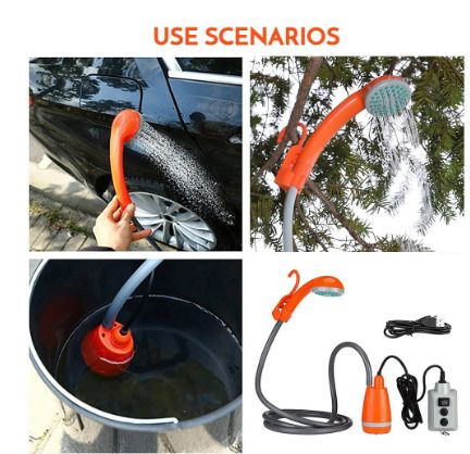 BRAND NEW Portable Camping Shower with 20L Collapsible Water Bucket Outdoor Shower