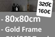LED Bathroom Mirror Gold Frame 80x80cm
