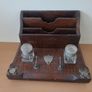 Beautiful wooden inkwell with harp Image 2