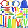 27pcs Swimming Pool Toys Diving Pool Toys Set, Diving Toys with Cute Animal Water Pistol, Underwater Diving Game Kit Treasures Training Toys With Storage Bag (FREE SHIPPING) Image 2