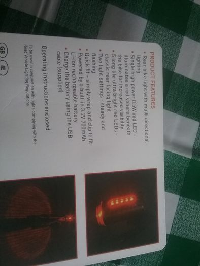 Rear bike light new
