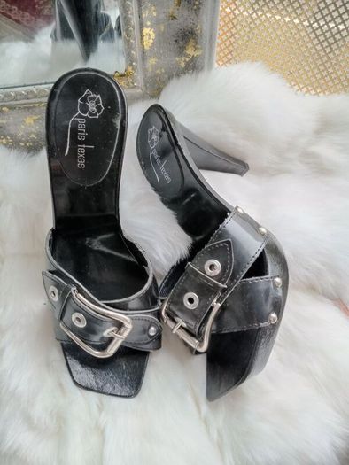 Authentic Paris Texas Mules block 100mm high heel