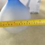 Vintage from the 1980s blue Frosted Art Glass Carafe / vase Image 4
