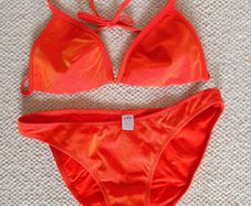 Orange Bikini size 12 top + size 14 bottoms