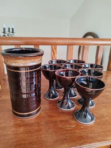 Louis Mulcahy Wine Cooler and Goblets set