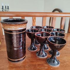 Louis Mulcahy Wine Cooler and Goblets set