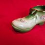 Staffordshire Style Porcelain Boot Vase - Green with Roses ,  Decor or Cactus Planter Image 7