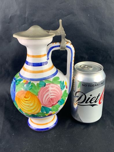 Vintage Art Pottery Hand Painted Pitcher