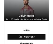 2 Calvin Harris Malahide Castle swapping for Marley park